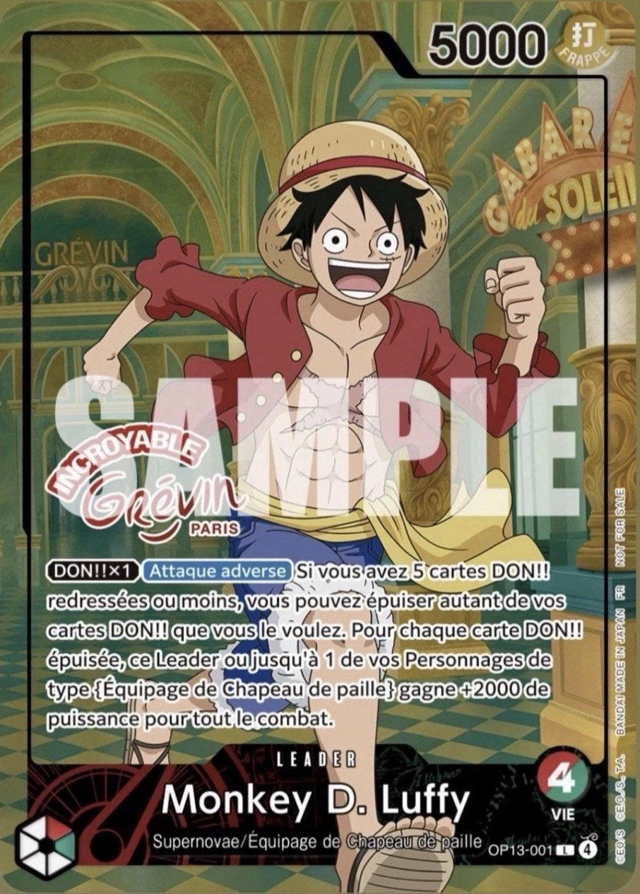Monkey.D.Luffy OP13-001 Leader Musée Grévin Paris One Piece TCG English